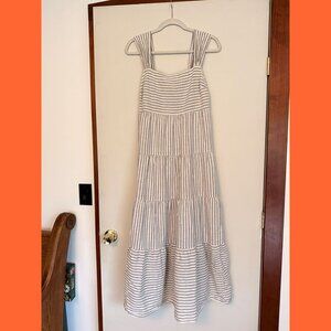 Madewell | Dresses | Madewell Stripe Maxi Teeshirt Black White Dress |  Poshmark
